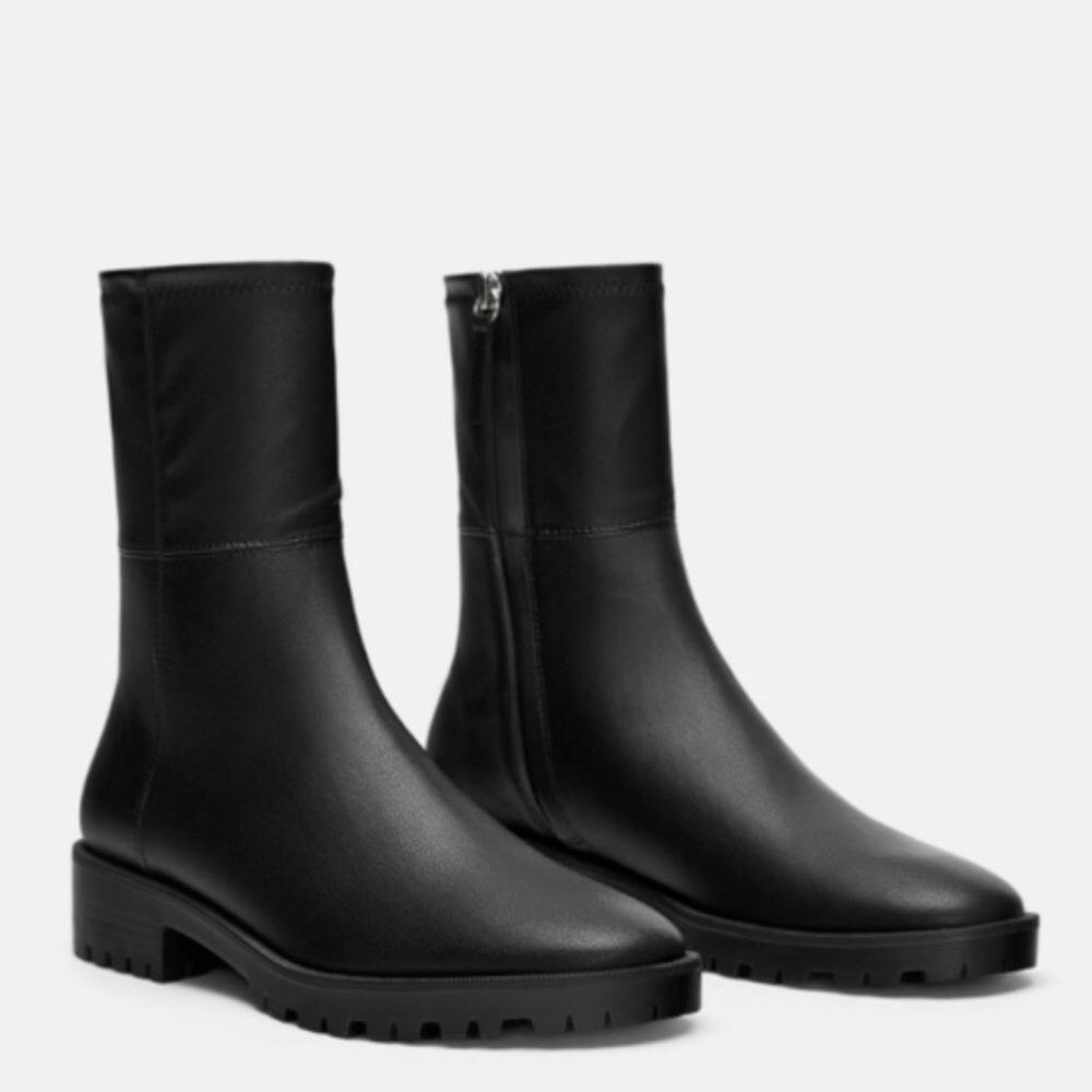 (LOOKING FOR) Zara flat track sole sock boots